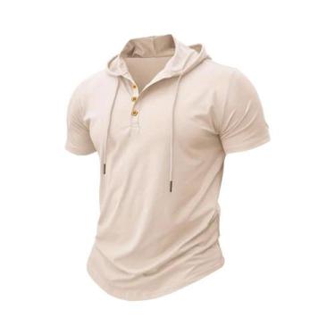 Imagem de Camiseta Masculina Slim Fit De Verão Com Capuz Leve Respirável Para Fi