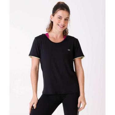 Imagem de Blusa Feminina Fitness Manga Curta Marisa-04075, Preto, P