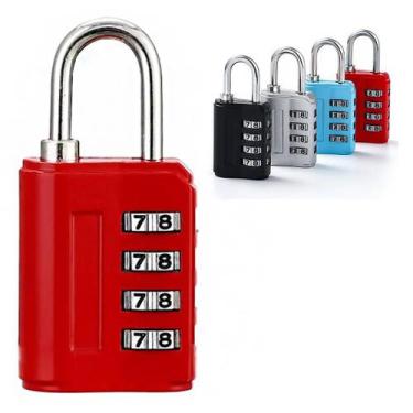Imagem de Cadeado Colorido Combinação Senha 4 Digitos Para Proteção Armários Bag
