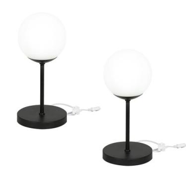 Imagem de Kit 2 Luminárias de mesa abajur Orby Preto - MARRYLUZ