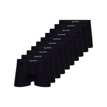 Imagem de Kit com 10 Cuecas Boxer Lupo 661-001, Preto, G