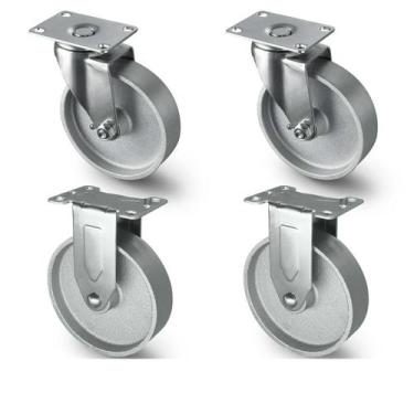 Imagem de Rodízios industriais Handsammu de ferro fundido semi de aço de 4 poleg