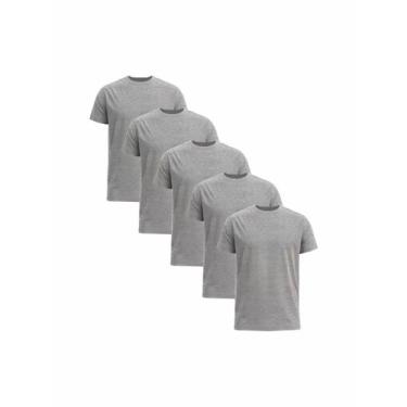 Imagem de Kit Com 5 Camisetas Básica Manga Curta Poliéster Masculina - TLT, G, C