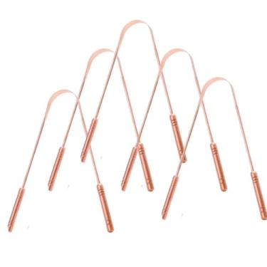 Imagem de KIT 5 Raspadores de Língua de Cobre Puro PREMIUM DUPIN - Higienizador Bucal que Remove Bactérias e Odor, Melhora a Saúde Oral