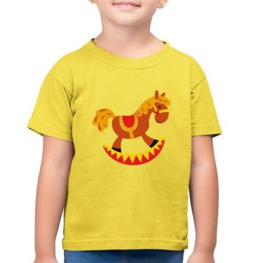 Imagem de Camiseta Algodão Infantil Cavalo Balanço - Foca na Moda, Amarelo canár
