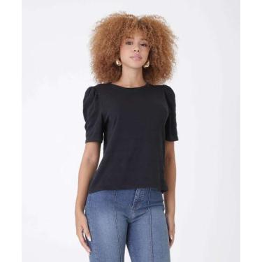 Imagem de Blusa Feminina Textura Manga Curta Marisa-47181, Preto, G