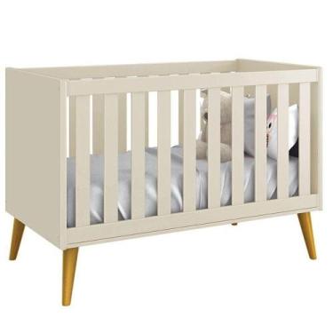 Imagem de Berço Americano Theo Areia Pés Amadeirados - Reller - RELLER MÓVEIS