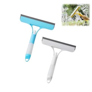 Imagem de 2 peças de rodo spray 3 em 1 com raspador e esfregão | Ferramenta de limpeza de janela para vidro de chuveiro, carro e casa | Kit de limpeza multiuso para cozinha