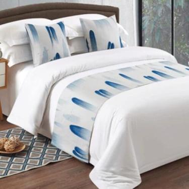 Imagem de Camas de cama e cachecóis, decoração de proteção de cama, padrão de tecido intrincado e aderência antiderrapante, lavável na máquina, oferta para quartos de hóspedes e detalhes decorativos - Tipo 03||