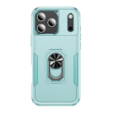 Imagem de Capa à prova de choque para iPhone 17/17 Air/17 Pro/17 Pro Max, capa protetora contra quedas de grau militar, à prova de queda, tampa do suporte magnético de sucção montada no carro (verde, 17 ar)