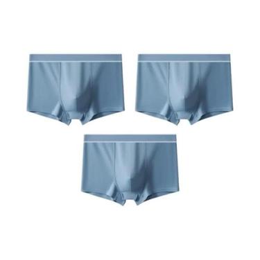 Imagem de Cuecas Boxer Masculinas De Algodão Respirável 3 Peças Esportivas Quadr