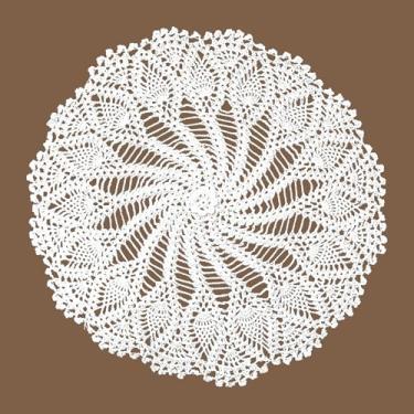 Imagem de USTIDE Pacote com 2 toalhas de crochê de algodão feitas à mão, conjunto de toalha de mesa redonda de 50 cm, toalha de mesa de renda para mesa de centro de cabeceira, branca