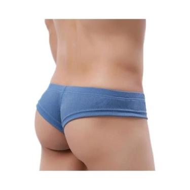 Imagem de Cuecas Boxer Masculinas Sexy De Cintura Baixa Em Tecido Canelado Com B