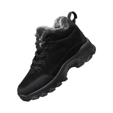 Imagem de Tênis De Inverno Masculino Preto Para Caminhadas Ao Ar Livre Botas De 