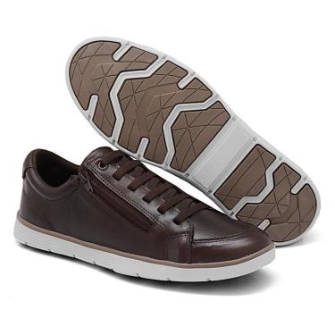 Imagem de Sapatênis Masculino Tênis Casual Em Couro Confort Com Ziper Lateral-Masculino