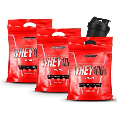 Imagem de Combo Kit 3x Whey Protein 100% Integral Médica + Shaker-Unissex