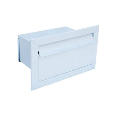 Imagem de Caixa de Correio Cartas Para Muro Detras Branca 15x23x30cm
