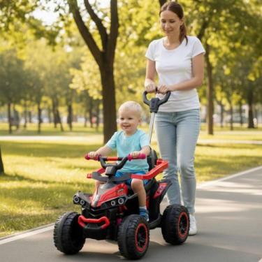 Imagem de Quadriciclo Eletrico Infantil Passeio com Aro de Proteção Haste Direci