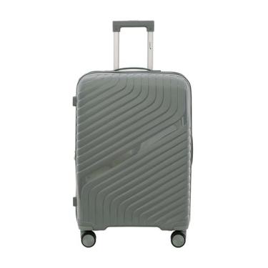Imagem de Mala Média para Viagem Cruzeiro Polipropileno com Expansão, Cinza clar
