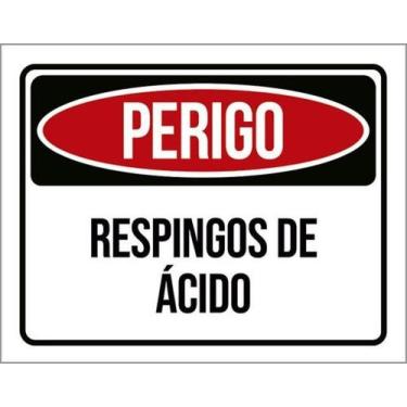 Imagem de Kit 3 Placas Perigo Respingos De Ácido 36X46 - Sinalizo