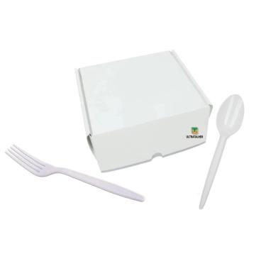 Imagem de Kit 1000 Colher + 1000 Garfo Refeição Branco- Ultratalher