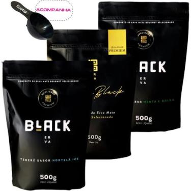 Imagem de KiT Tereré 3 Pacotes Black Erva Mate Personalizado Gourmet Premium Esc