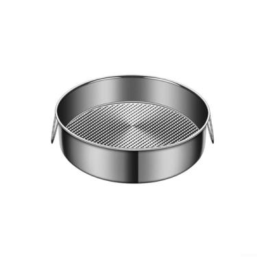 Imagem de Assadeira redonda de aço inoxidável 24 – 32 cm Bandeja de cozimento a vapor antiaderente para bolo de cheesecake Quiche prato fundo de pizza compatível com forno de pizza (24 cm)