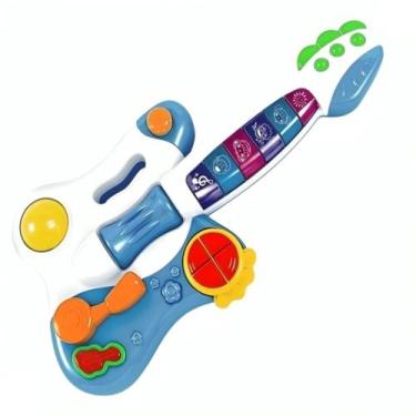 Imagem de Brinquedo Guitarra Baby Branco com Som e Luzes - Fenix FBB-585B - Feni