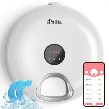 Imagem de [Versão de bandeja de aço inoxidável] iPettie Donut Frost WiFi 6 Refeições Dispensador automático de ração úmida com baterias de gelo para animais de estimação idosos e fracos, controle de aplicativo