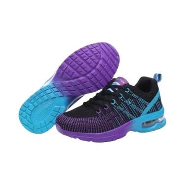 Imagem de Tênis De Corrida Femininos Coloridos E Respiráveis Em Malha, Confortáv