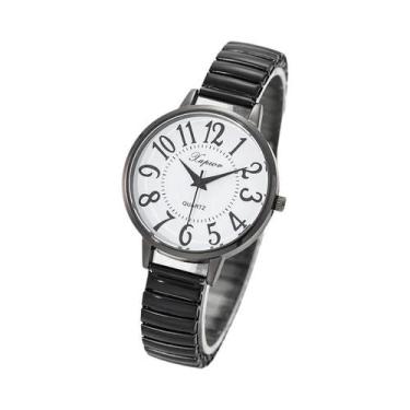 Imagem de Relógio De Quartzo Casual Feminino Com Números Árabes Grandes E Pulsei