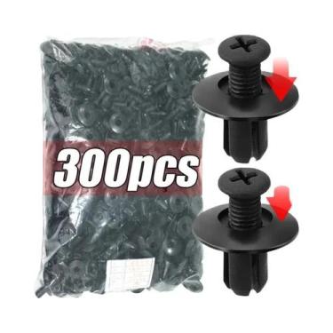 Imagem de Fixadores De Plástico Pretos De 8mm Para Carros, 300/50 Peças, Rebites