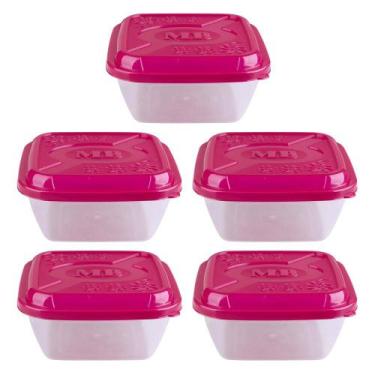 Imagem de Conjunto 5 Potes 800ml Plásticos MB