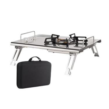 Imagem de Fogão de acampamento portátil, fogão de acampamento dobrável, queimador único, fogão, acessórios de caminhada, equipamentos ao ar livre, para piquenique, trailer, mesa de , churrasco,