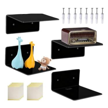 Imagem de Prateleiras de parede transparentes - Multifunções decorativas - Organizador de parede adesivo de 10 cm | para sala de estar, banheiro, armazenamento, álbum, cozinha, estante, quarto, local de