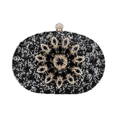 Imagem de Bolsa De Noite Com Strass De Diamante, Clutch De Metal Com Corrente, B