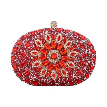 Imagem de Bolsa De Noite Com Strass De Diamante, Clutch De Metal Com Corrente, B