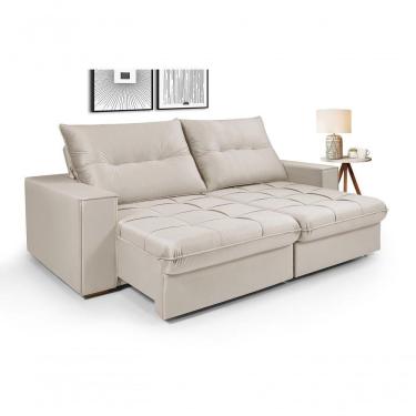 Imagem de Sofá Cancún 2,30 3 Lugares Império Estofados Veludo Veludo Marfim 162