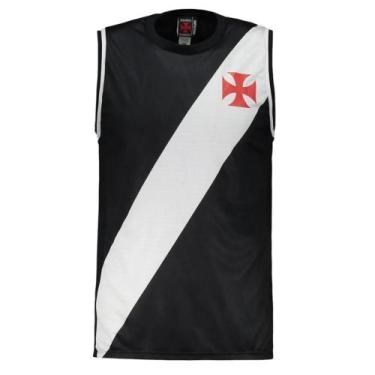 Imagem de Regata Braziline Vasco Fio Masculina, Preto, M