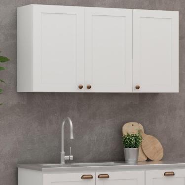 Imagem de Armário De Cozinha Genialflex Provençal 3 Portas Branco