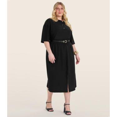 Imagem de Saia Midi Plus Size Secret Glam Preto, Plus G3, Preto