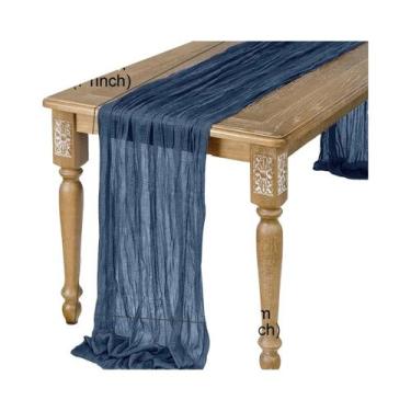 Imagem de Caminho De Mesa De Gaze Semi-Transparente Sage, Estilo Vintage, Para C