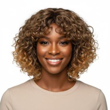 Imagem de Peruca Wig Diana Sintética 25cm Castanho Escuro/Mel Escuro - Black Bea