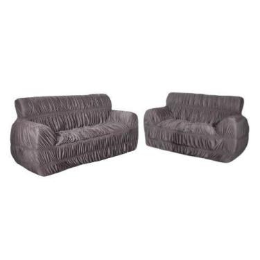 Imagem de Capa de Sofá PENÉLOPE ELÁSTICADA 2 e 3 LUGARES Tamanho King Cor 04: Ch