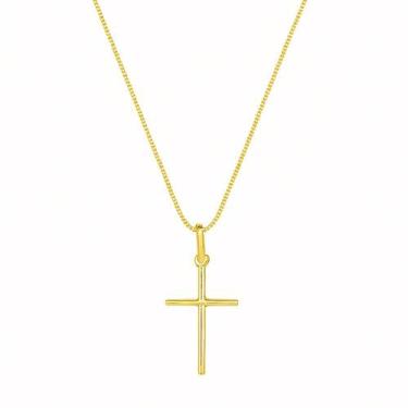 Imagem de Colar com pingente Cruz Crucifixo banhada a Ouro 18k - MIT JOIAS, Cruz