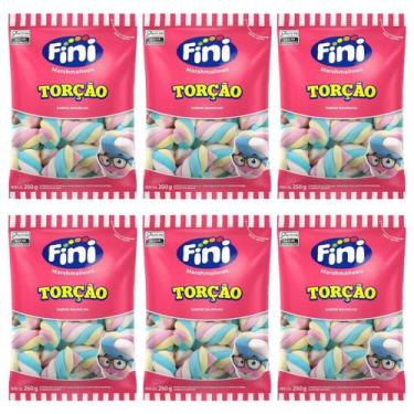 Imagem de 6 Pacotes Marshmallow Torção Baunilha Fini 250g