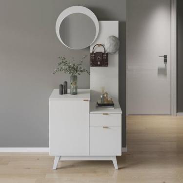 Imagem de Aparador com Espelho e Gancho 2 Portas e 1 Gavetas Ap Espresso Móveis