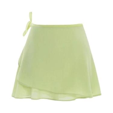 Imagem de Saia De Ballet Chiffon Curta Para Mulheres Adultas Com Amarração Em Re
