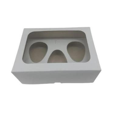 Imagem de Kit de Caixa com Visor 22x16x8cm + Berço triplo para Ovo de Colher 100