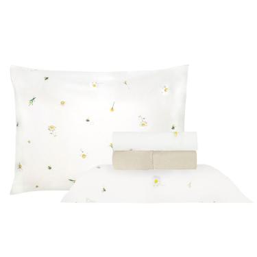 Imagem de Jogo De Cama Duplo Queen 4 Peças Percal 180 Fios Abelha Sonhare Prata